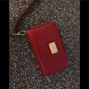 Michael Kors Red leather wristlet zippered wallet